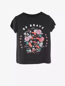 Женская футболка BE BRAVE 1022 Черный - ростовка 5 шт.