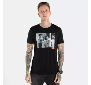 Мужская футболка SUPEER LEE чёрная - ростовка 6 шт.